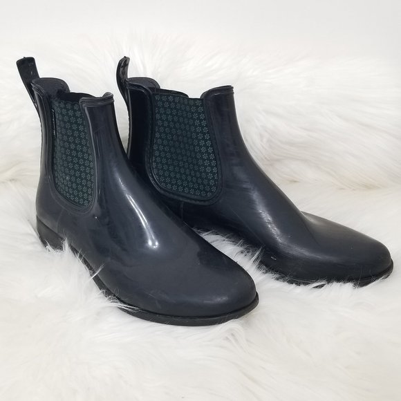 Meduse Black Rubber Rain Ankle Boots 39 / 5.5 Made In France Billy Boots - Picture 1 of 12